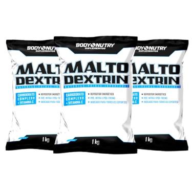 Imagem de Kit 3x Malto Drextrina 1kg Refil Repositor Energético Ganho de Peso Pré e Pós Treino Fonte de Carboidratos + Vitamina C Auxilia na recuperação da Função Muscular Matéria Prima Importada Original (1Kg, Morango)