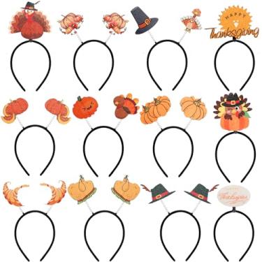 Imagem de Atonofun 12 Pcs Thanksgiving Turkey Headband Decorations, Party Head Boppers, Fall Pumpkin Headbands for Kids Thanksgiving Costume Accessories