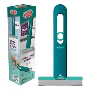 Imagem de Mini Mop Pva Rodo Dobravel Rodinho Magico Flash Limp Verde