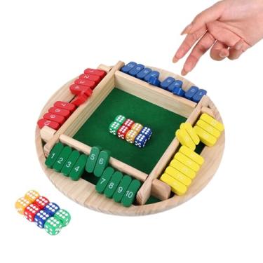 Imagem de Shut The Box Game 4 Player,Shut The Box Board Game,Math Board Table Games for Adults and Teenagers,Wooden Table Math Dice Mastermind Games for Classroom,Home,Party,Pub and Family