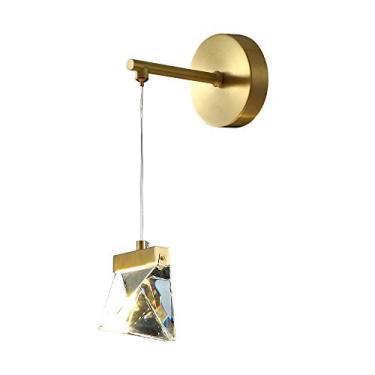 Imagem de Luminária de parede moderna de cobre, luminária de parede de cristal LED, luzes de lavagem de parede interna, luminária noturna para sala de estar, quarto, corredor, banheiro, luminárias dec