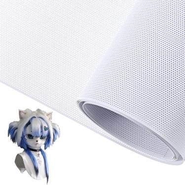 Imagem de Malha de olho personalizada Fursuit White Fursuit Eye Plastic Mesh 99.1x30.0 cm White PVC Plastic Net 0,2 mm de espessura impermeável imprimível plástico olhos malhas para furries cosplay adereços