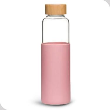 Imagem de Garrafa De Vidro 550ml Com Silicone Cor Rosa Mousse