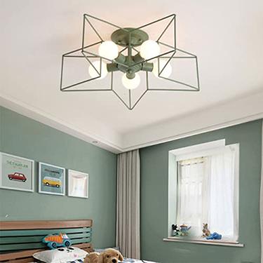 Imagem de 5-Luzes - - Luminária de teto Lustre pentagrama colorido fofo Personalidade moderna Sala de estar Sala de jantar Casa Quarto infantil Luz de teto, suporte E27 Vida interessante, decoração mo