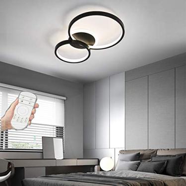 Imagem de Luminária de teto LED moderna, anel redondo, iluminação regulável, luminária de teto com controle remoto, abajur de acrílico, design, lustres, sala de jantar, sala de estar, escritório, cozi