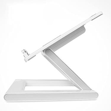 Imagem de Suporte para projetor, suporte de mesa, suporte dobrável para projetor, ventilador silencioso, leve, portátil, ajustável, multifuncional, prateleira, suporte para projetor (cor: branco)