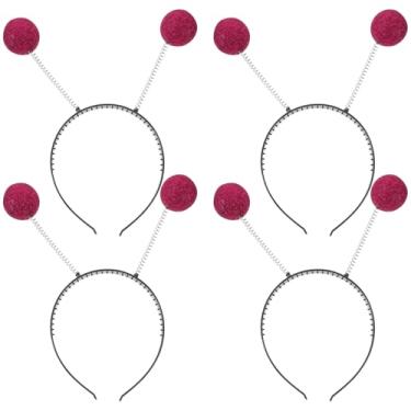 Imagem de ULTECHNOVO 4 Peças De Faixa De Cabeça De Halloween Antenas Marcianas Faixa De Cabeça Traje Espacial Acessórios Glitter Bola Cabeça Boppers Para Festa Feminina