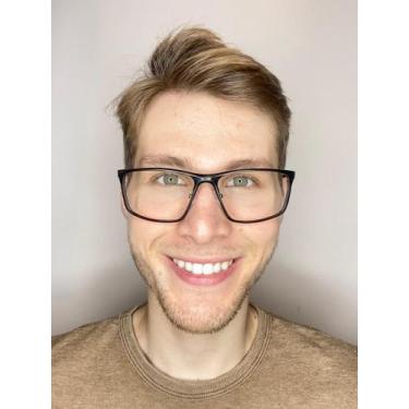 Imagem de Armação De Óculos Para Grau Masculino Retangular Butão Preto - Palas E