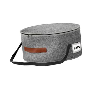 Imagem de Generic Caixa de Armazenamento de Chapéu Dobrável, Redonda, com Zíper, Organizador de Feltro Multiuso, Recipiente de Viagem para Chapéus de Armário