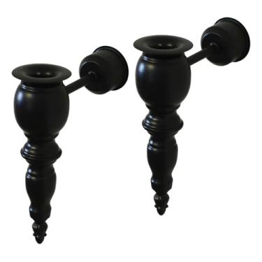 Imagem de Fenteer 2x Castiçal Castiçal Festas Festivas Mesa Mesa Centro de Sala de Jantar Decorativo Lareira Casa Ornamento de Ferro, Preto