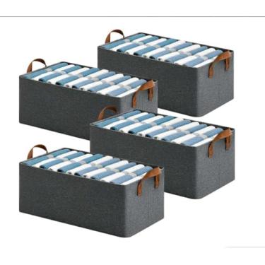 Imagem de Cesto Organizadora Dobrável Cinza para Roupas, Brinquedos e Itens Diversos – Multifuncional (4)