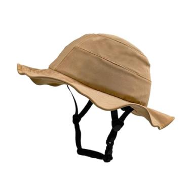 Imagem de Baoblaze Capacete de bicicleta, chapéu de sol, absorve choques, confortável, respirável, proteção solar, chapéu em formato de capacete adulto para mulheres, Yellow M