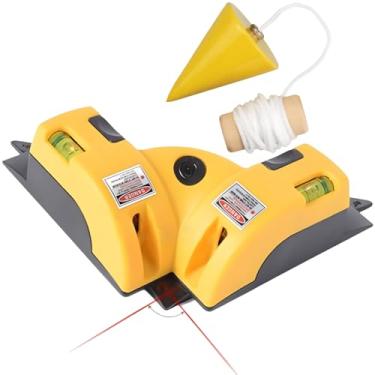 Imagem de Nível Laser 90 Graus + Prumo De Pedreiro Nivelador 2 Linhas Horizontais Precisão Azulejos, Pisos, Quadros, Portas, Janelas Profissional