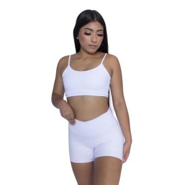 Imagem de Roupa Fit De Academia Short + Top Alcinha Poliamida Fitness Premium - 