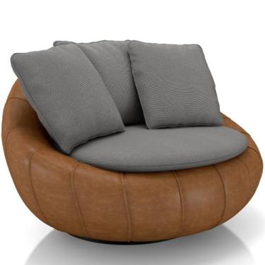 Imagem de Poltrona Para Sala De Estar Decorativa Giratória Kira material sintéti