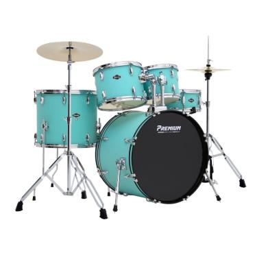 Imagem de Bateria Acústica Premium Max PM22 Surf Green com Bumbo 22"