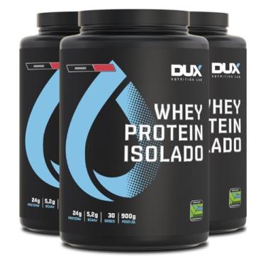 Imagem de Kit 3 Whey Protein Isolado Dux Morango 900g