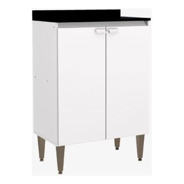 Imagem de Armário Gabinete Branco Moderno Para Cozinha Com 2p E Pés - Batrol