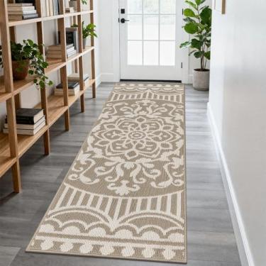 Imagem de U'Artlines Tapete de corredor de 1,8 m x 1,8 m, tapete lavável antiderrapante para lavanderia de cozinha com suporte de borracha, tapete de pilha baixa para entrada, quarto, sala de estar, fazenda