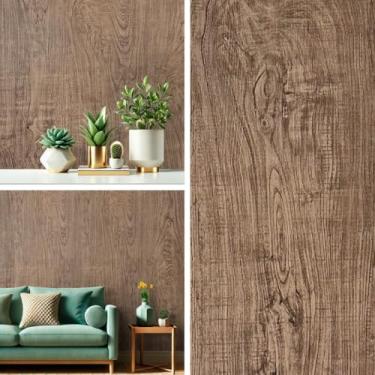 Imagem de Papel de Parede Adesivo Sala Quarto Ripas Madeira Clara Lisa Autocolante 5m x 45cm. (Madeira Rustica)