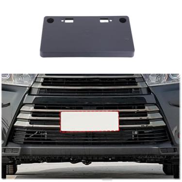 Imagem de Suporte de montagem de placa de carro frontal compatível com Toyot@ Highlander 2020-2024, gancho de reboque para para-choque dianteiro suporte de placa de licença suporte de etiqueta kit adaptador de
