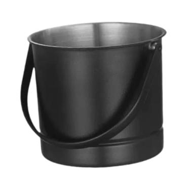 Imagem de Generic Balde de gelo de 1,5 L, balde de champanhe, recipiente de resfriamento, lanches de aço inoxidável, barril de frango frito para pátio, bar, Preto