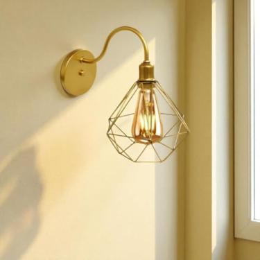 Imagem de Arandela De Parede Retrô Diamante Luminária Moderna Vintage 127v e 220v (DOURADO)