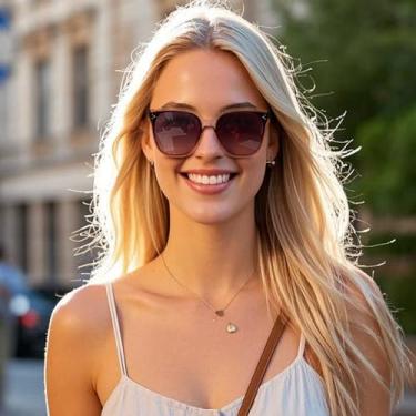 Imagem de Óculos de sol femininos grandes masculinos quadrados vintage óculos de sol modernos óculos de sol grandes dirigir férias SY6029, Armação marrom transparente | Lente vermelha gradiente, tamanho �nico