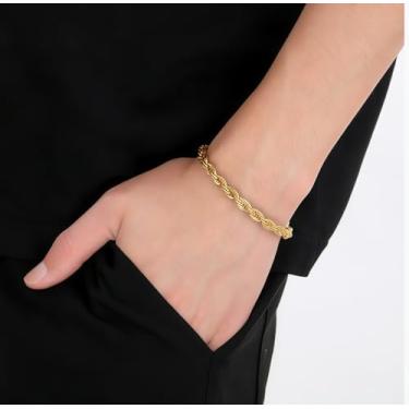 Imagem de Tornozeleira feminina de corda trançada dourada hipoalergênica leve com corrente torcida dourada para o verão, moderna, elos cubanos, tornozeleira, para filha, praia, férias, natação, impermeável