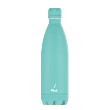 Imagem de House of Bharat Flair Frasco de aço inoxidável isolado a vácuo azul pastel de parede dupla - 1000 ml, certificado BIS, 1Ltr, à prova de vazamento, livre de BPA, sem ferrugem, aço inoxidável 304, 24
