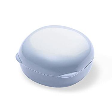 Imagem de Caixa de sabão portátil recipiente de sabão de plástico prateleira de acampamento ao ar livre organizador de chuveiro recipiente banheiro (S, azul)