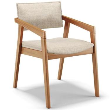 Imagem de Cadeira Para Sala De Jantar Estar Living Giorgia L02 Linho Palha - Lya