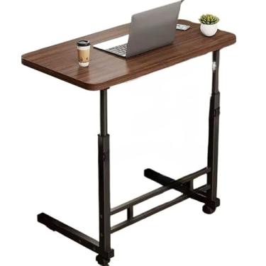 Imagem de MESA NOTEBOOK RODINHAS ALTURA AJUSTAVEL HOME OFFICE MULTIFUNCIONAL COMPUTADOR ESCRIVANINHA SALA(Marrom com preto)