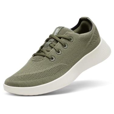Imagem de Allbirds Tênis masculino Tree Runner Go, Verde robusto (branco natural), 44