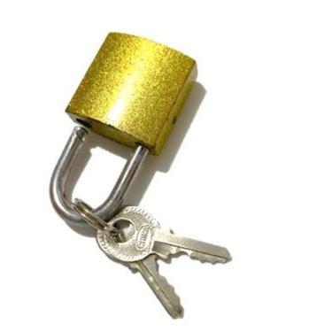 Imagem de Cadeado reforçado para portão janela armário 25mm com 2 chaves dourado segurança Glory