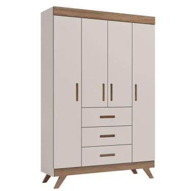 Imagem de Guarda Roupa Infantil Retro Maya Off White Carvalho Carolina