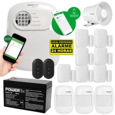 Imagem de Kit Alarme Intelbras Monitorado  Celular 10 Sensor Sem Fio
