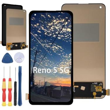 Imagem de Yuxyiony Nova tela de substituição para Oppo Reno 5 5G tela de reparo de tela LCD e acessórios de ferramenta de substituição