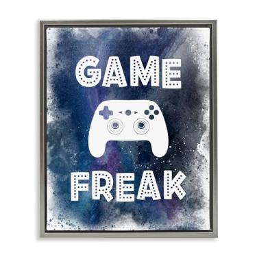 Imagem de Stupell Industries Arte de parede em tela flutuante cinza Game Freak Splash, design de Marcus Prime, 53 x 43 cm