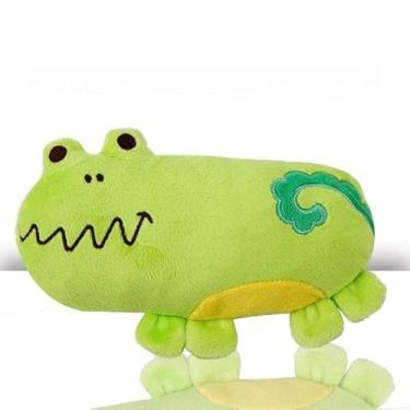 Imagem de Brinquedo de Pelúcia com Corda e Som para Cães e Gatos – Mordida Resistente, Material Macio e Seguro, Ideal para Treino, Diversão e Alívio do Estresse (Almofada Sapo Verde)