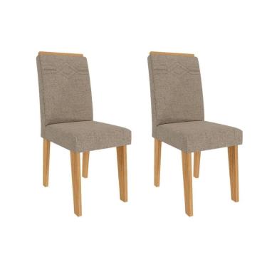 Imagem de Kit 2 Cadeiras Sala Jantar Taís 2 Un Nature-linho Bege - Cimol