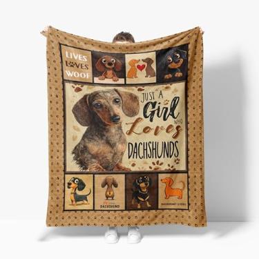 Imagem de Cobertor de dachshund macio e aconchegante para cães dachshunds cobertores felpudos de lã de dachshund cobertor presentes para sofá-cama sofá decoração de casa 101 x 127 cm