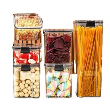 Imagem de Monte seu Kit Pote Hermético para Mantimentos de Cozinha Dispensa Armário Plástico(Kit 7-6 Potes)