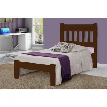 Imagem de Cama de Solteiro Imperial de Madeira Maciça Tauari Castanho