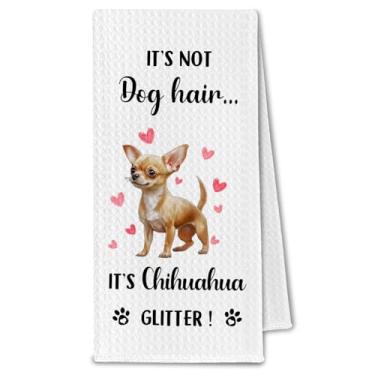 Imagem de ChissNook Toalhas de cozinha Chihuahua, não é pelo de cachorro, é chihuahua, presentes de glitter para mulheres, toalha de mão decorativa para banheiro, 40 x 61 cm