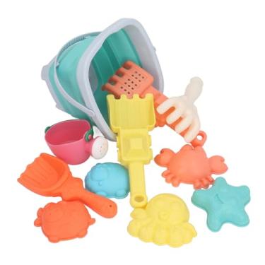 Imagem de SPYMINNPOO Brinquedos de Areia, Kit de Brincadeira de Praia de 11 Peças Com Balde Dobrável para Crianças a Partir de 3 Anos, Brinquedos Seguros de Plástico e Silicone para Areia Ao Ar Livre para Aprendizagem Criativa e Diversão de Verão (Balde dobrável azul)