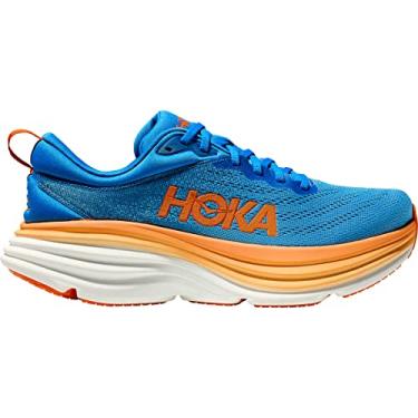 Imagem de HOKA Bondi 8 Max Tênis masculino acolchoado, Céu costeiro/laranja vibrante, 45