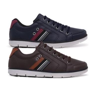 Imagem de Kit 2 Sapatênis Masculinos com Zíper e Cadarço Elástico-Masculino