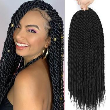 Imagem de Crochet Hair Senegalese Twist 18 em 8 pacotes  preta