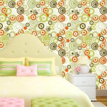 Imagem de Papel De Parede Círculos Geométricos Coloridos Autocolante - LRP